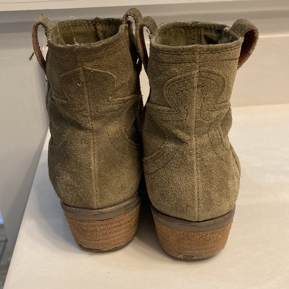 Lucky Brand Olive Suede Ankle Boots - Picture 2 of 6